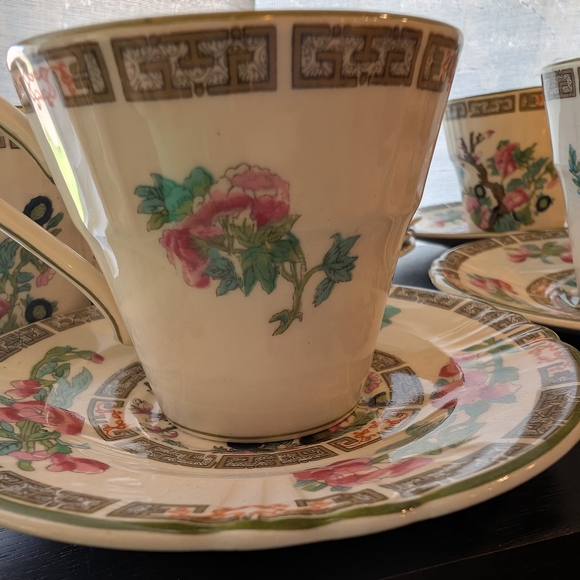 Staffordshire England Myott "Indian Tree" pattern Art Deco china tea set - Picture 4 of 7